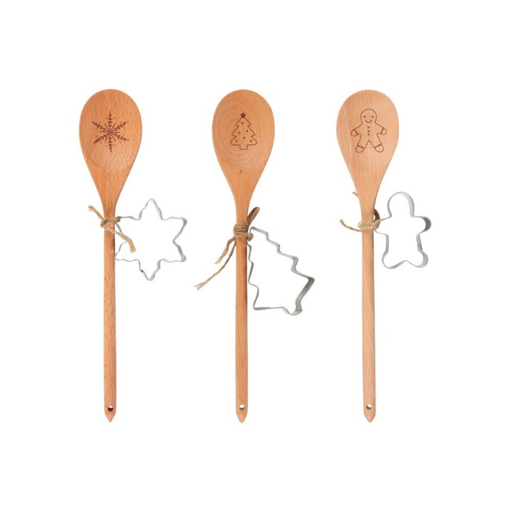 Set of 12 Wooden Spoon Baking Sets in Display