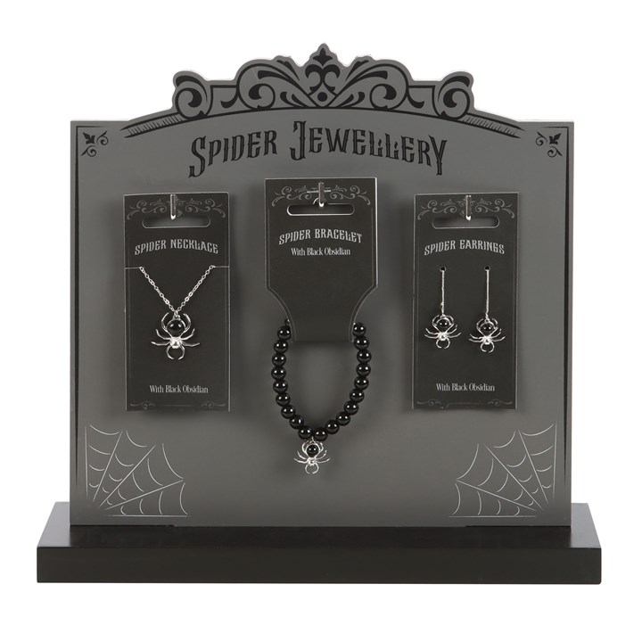 Set of 18 Spider Jewellery Pieces on Display