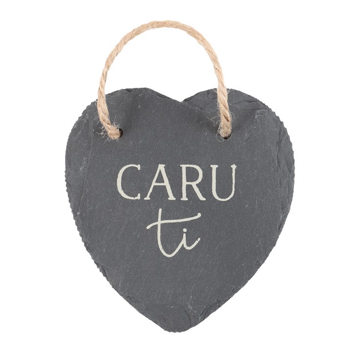 Caru Ti Hanging Slate Heart