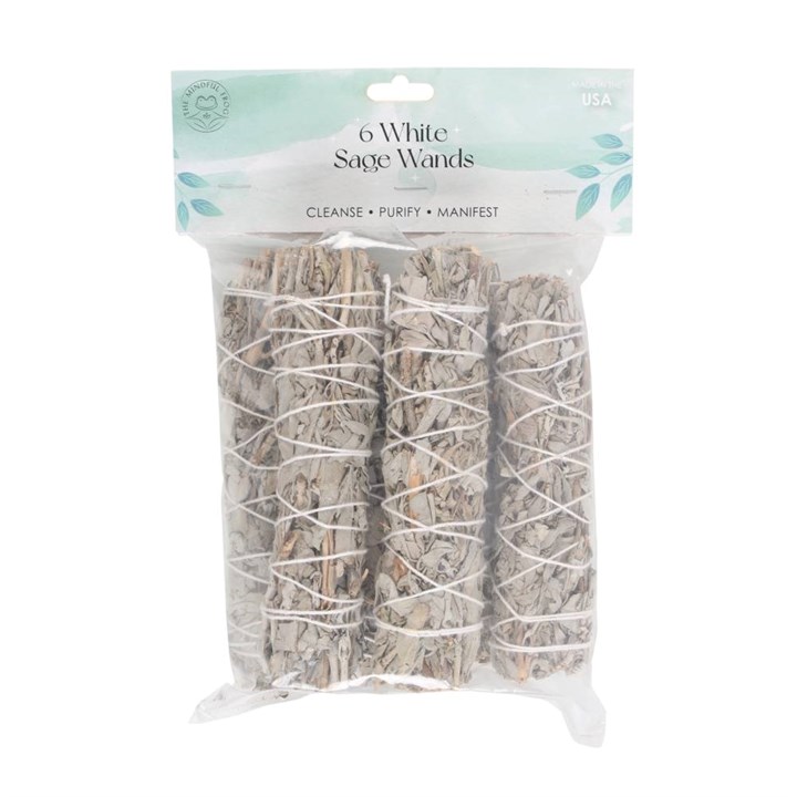 Pack of 6 15cm Medium White Sage Smudge Stick Wands