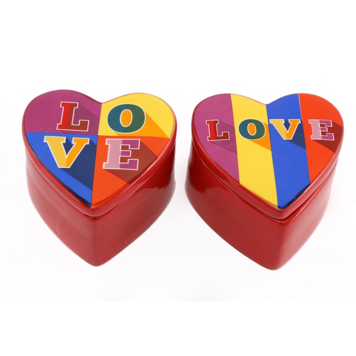 10cm Colourful Love Heart Trinket Box