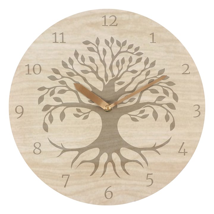 29cm Wood Effect Tree of Life Clock