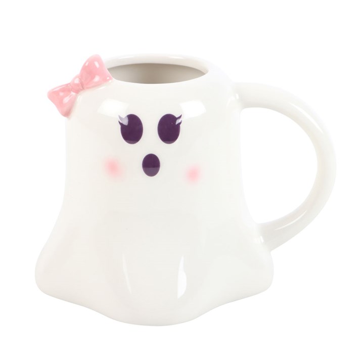 Miss Boo Ghost Shaped Mug with Bow