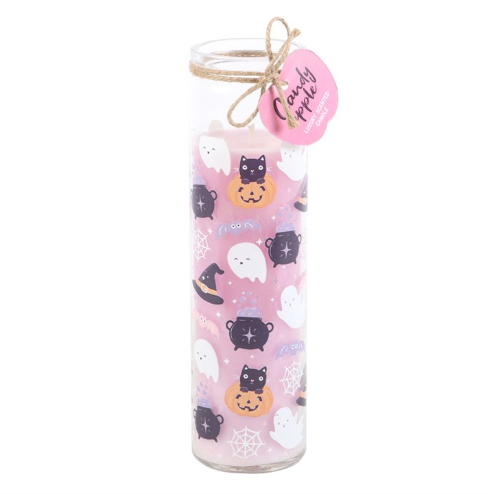 Pastel Halloween Candy Apple Tube Candle