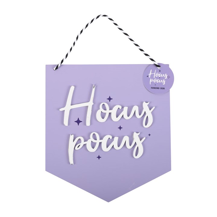 Purple Hocus Pocus Hanging Sign