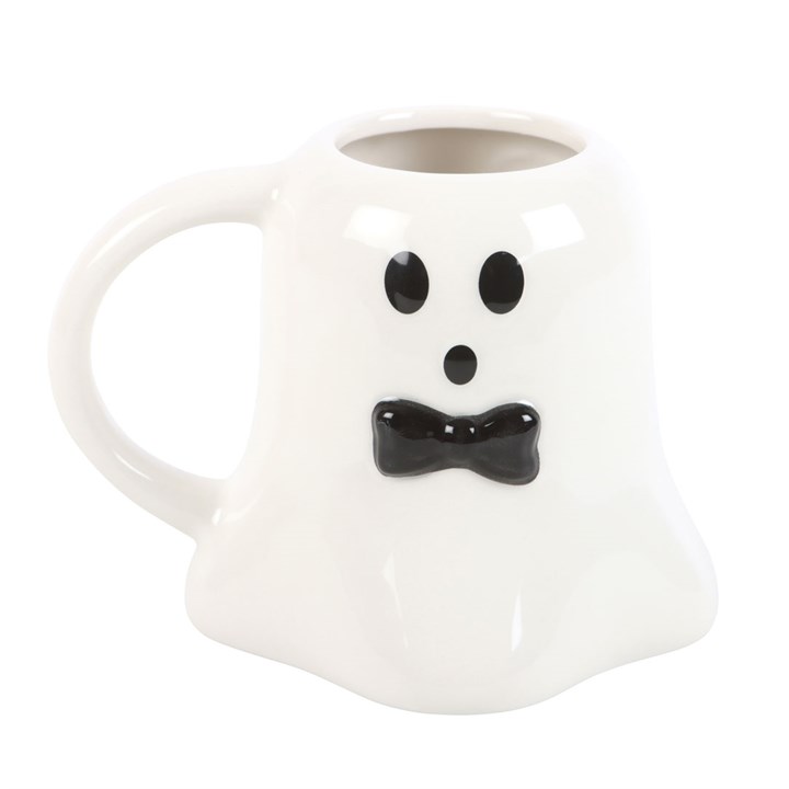 Mr Boo Ghost Shaped Mug with Bow Tie