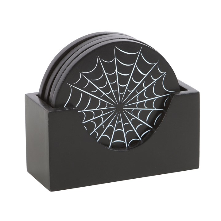 Black Spiderweb Coaster Set