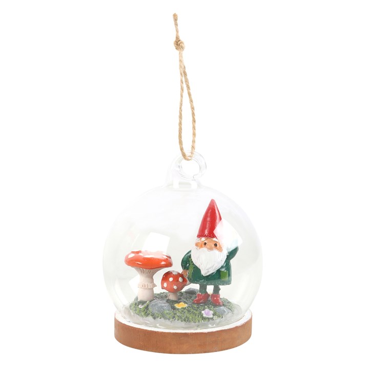 Gnome Glass Dome Hanging Decoration