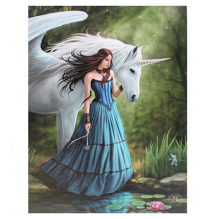 19x25cm Enchanted Pool Canvas Plaque by Anne Stokes