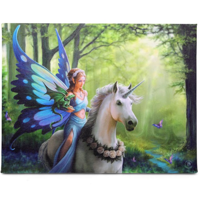 25x19cm Realm Of Enchantment Canvas Plaque by Anne Stokes