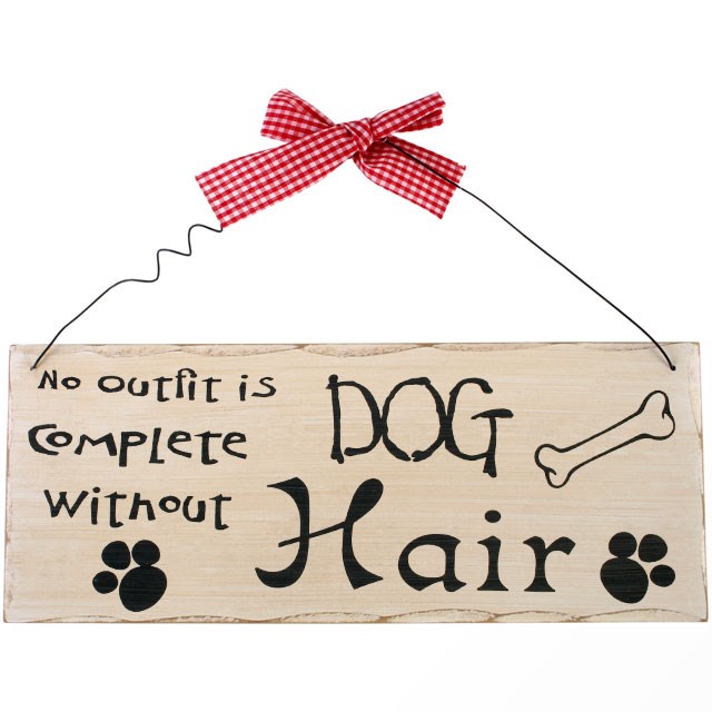 No Outfit Is Complete Without Dog Hair Hanging Sign