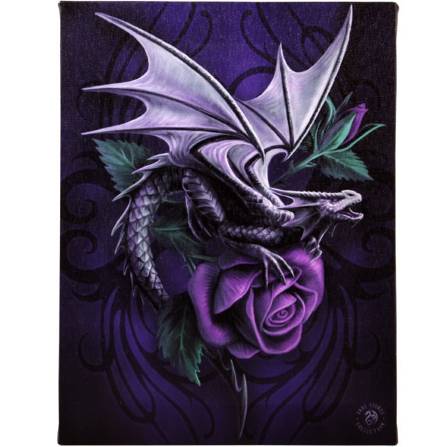 19x25cm Dragon Beauty Canvas Plaque by Anne Stokes