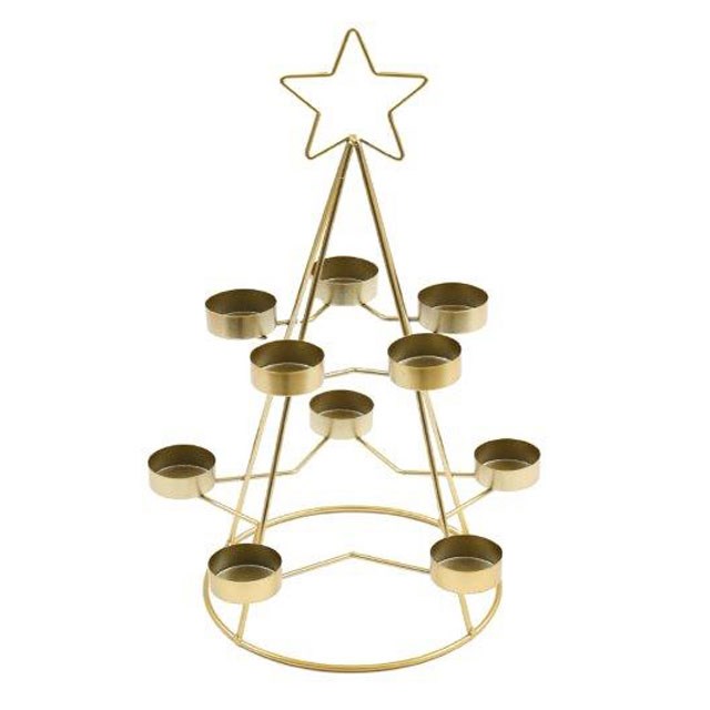 35cm Gold Star Multi Tealight Candle Holder