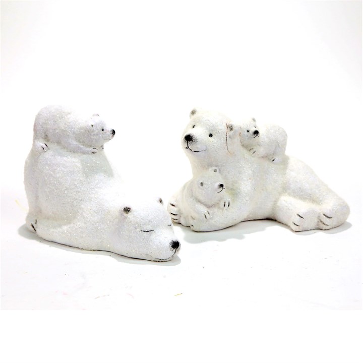 16cm Polar Bear Family Ornament