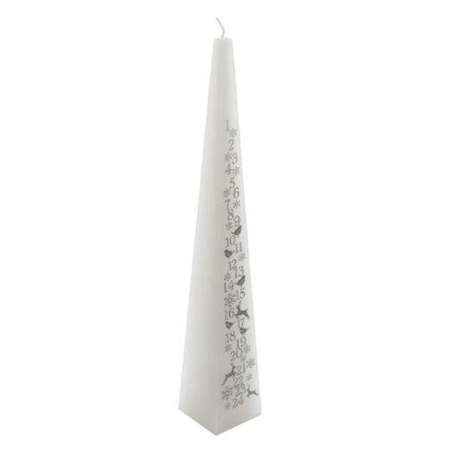 33cm White Christmas Advent Candle