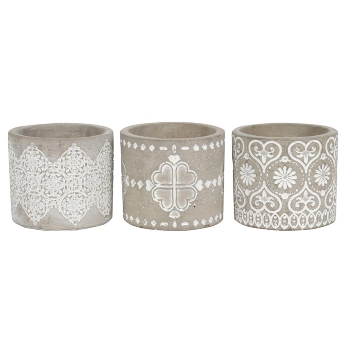 Grey Pattern Candle Holder