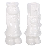 Santa Snowman Taper Candle Holder
