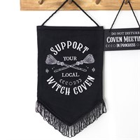Support Your Local Witch Coven Hanging Fabric Banner