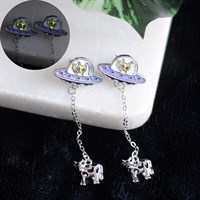 Glow in the Dark Alien Abduction Dangle Earrings