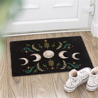 Black Dark Forest Moon Phase Doormat