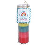Striped Raspberry Milk Scented Tube Candle