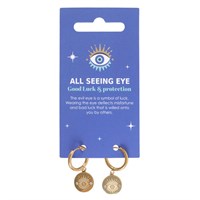 Gold Toned All Seeing Eye Earrings