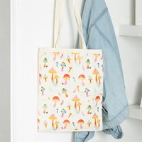 Funky Fungi Mushroom Print Polycotton Tote Bag