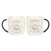 King and Queen Couples Caravan Mug Set