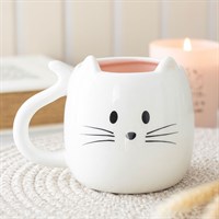 White Cat Shaped Mug