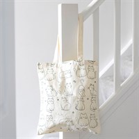 White Cat Print Polycotton Tote Bag