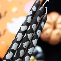 Set of 3 Ghost Print Taper Candles