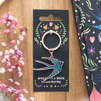 Blue Spread Your Wings Swallow Keyring