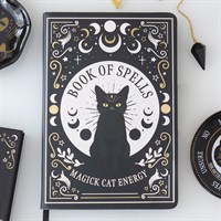 Black Cat Magick Book of Spells A5 Notebook with Pen
