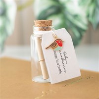 Set of 24 Robin Remembrance Message Bottles in Display