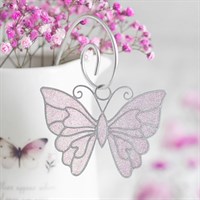 Set of 12 White Butterfly Suncatcher Stakes in Display