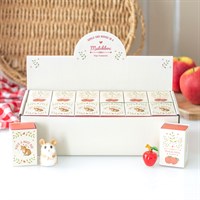 Set of 24 Glass Apples and Ceramic Mice in a Matchbox