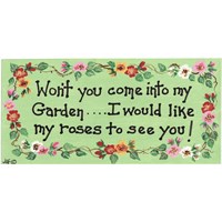 Won't You Come Into My Garden Smiley Sign