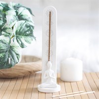 White Chakra and Yoga Pose Incense Stick Holder