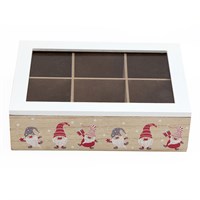 24X17cm Wooden 6-Compartment Gonk Box