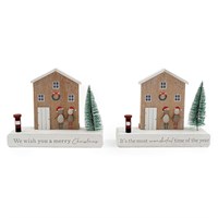 20cm Christmas Pebble House On Stand