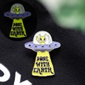 Glow in the Dark UFO Enamel Pin Badge