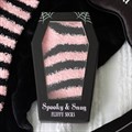 Pink and Black Striped Socks in Coffin Gift Box