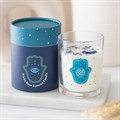 Hand of Hamsa White Rose Candle with Crystals