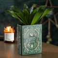 Green Witch Book Shaped Vase
