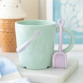Pastel Bucket Mug with Spade Spoon
