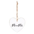 Mr and Mrs Hanging Heart Sentiment Sign