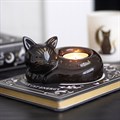 Black Cat Magick Curled Cat Tealight Holder