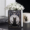 Black Cat Magick Book Shaped Flower Vase