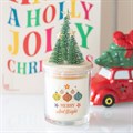 Merry and Bright Bauble Cinnamon & Spice Glass Candle with Tree