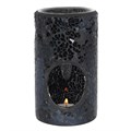 Black Crackle Pillar Oil Burner & Wax Warmer